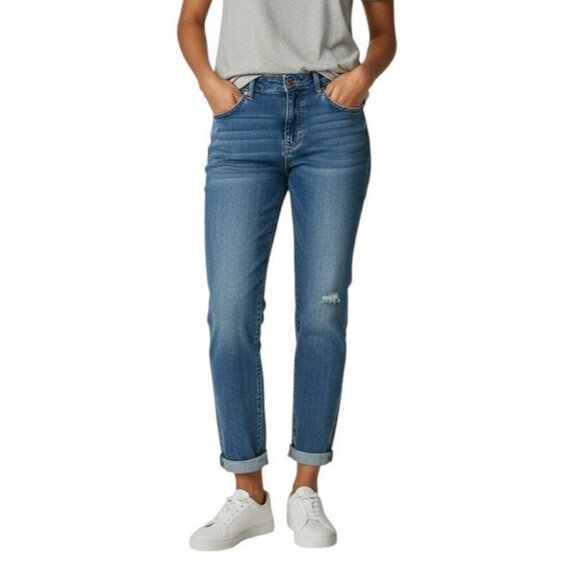 Kut from the Kloth Midrise Boyfriend Jeans Stretch Size 2 Blue Denim Womens - Picture 1 of 11